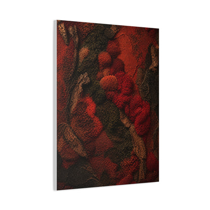 Biophilic Red Moss Texture Wall Art & Canvas Print