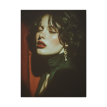 Vintage Key Noir Portrait Wall Art & Canvas Print