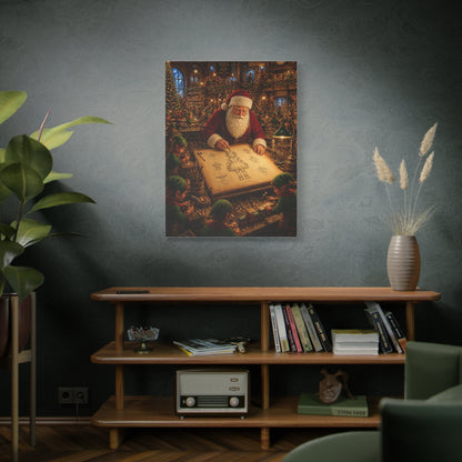Santa’s Busy Workshop Blueprint Wall Art & Canvas Print