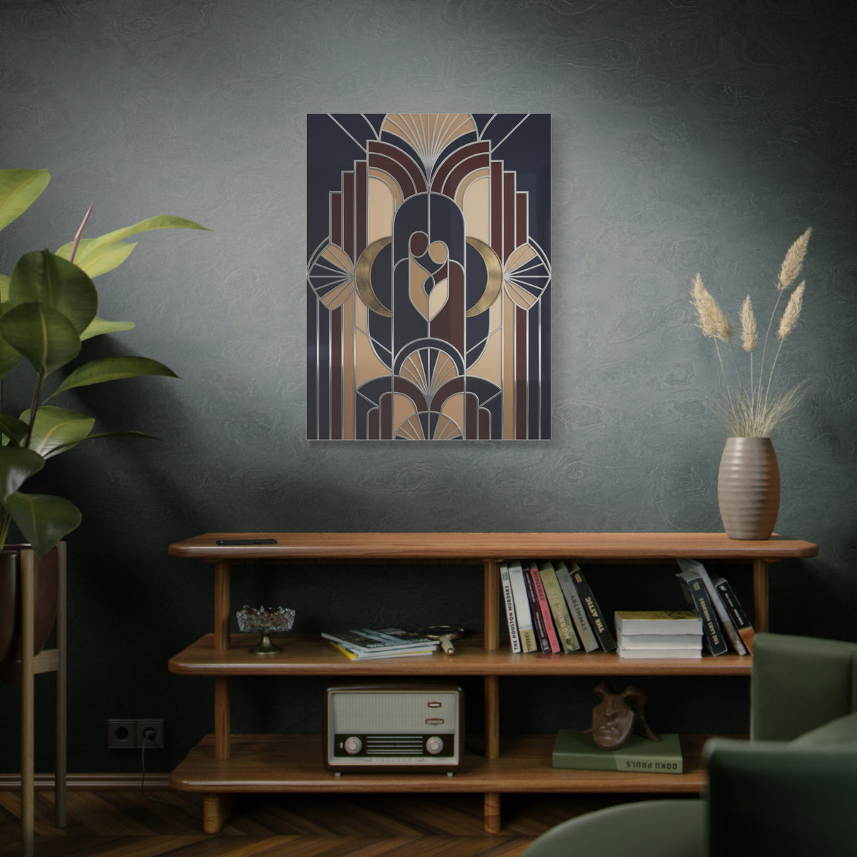Neo-Deco Geometric Romance Composition Wall Art & Canvas Print
