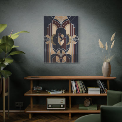 Neo-Deco Geometric Romance Composition Wall Art & Canvas Print