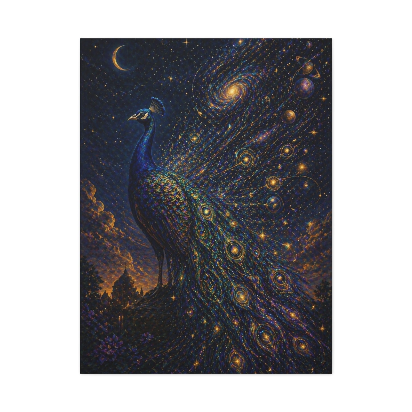 Celestial Peacock Constellation Wall Art & Canvas Print