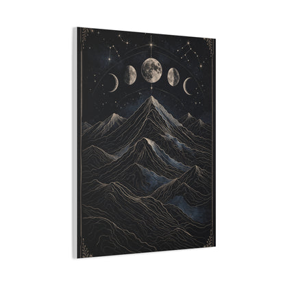 Mystical Moonlit Mountain Contours Wall Art & Canvas Print