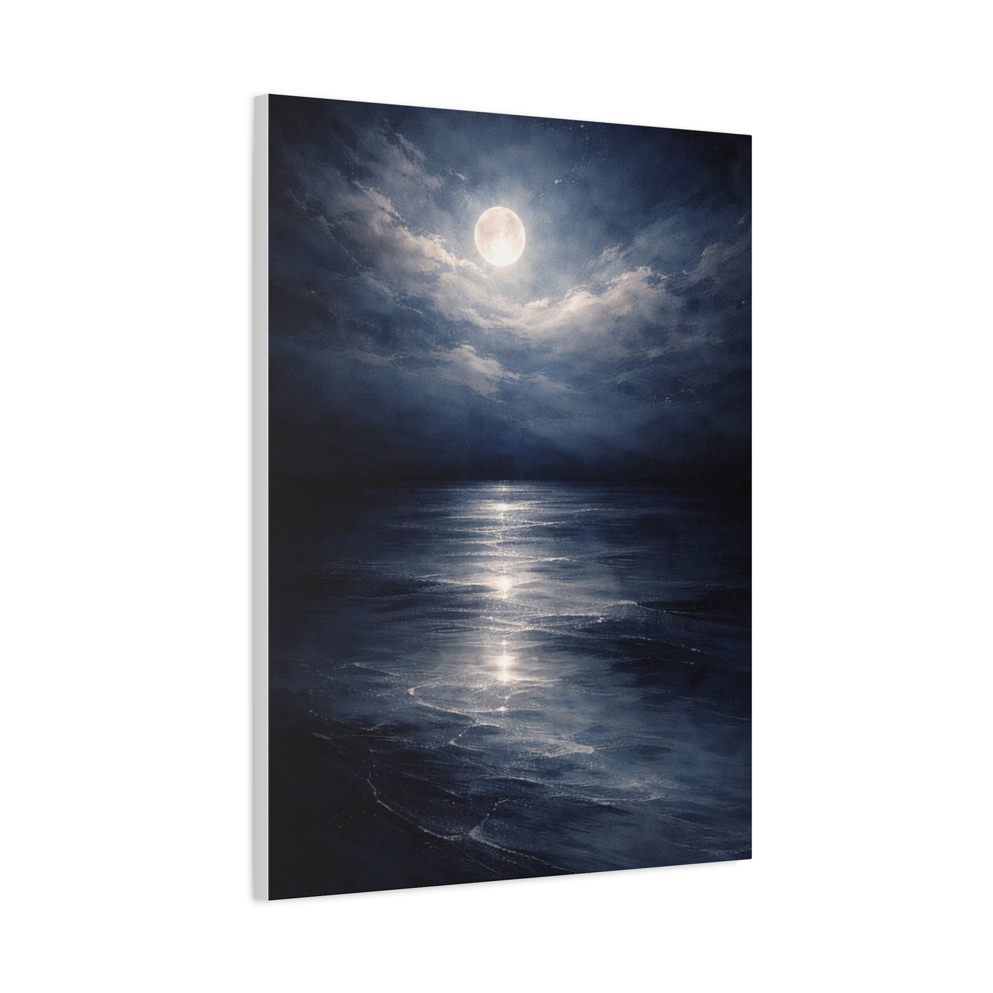 Moonlit Ocean Horizon Wall Art & Canvas Print