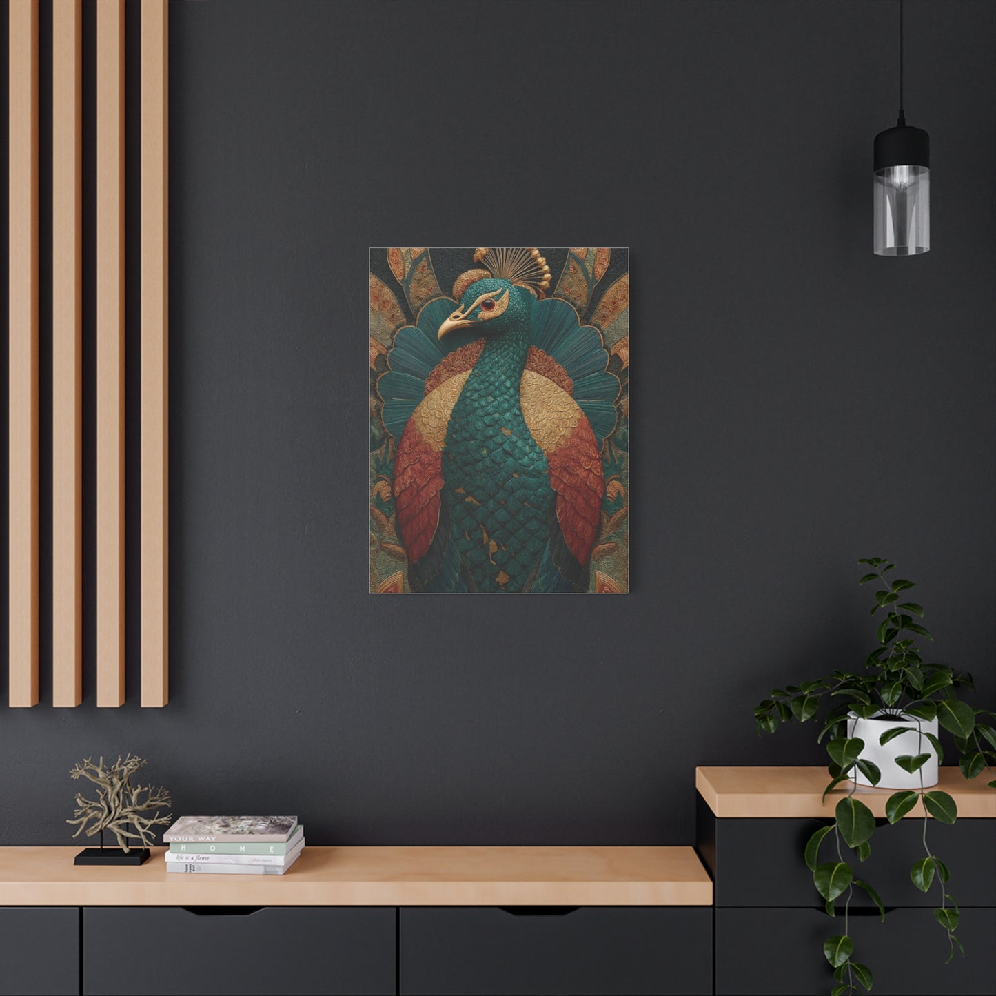 Regal Peacock Ornamental Wall Art & Canvas Print