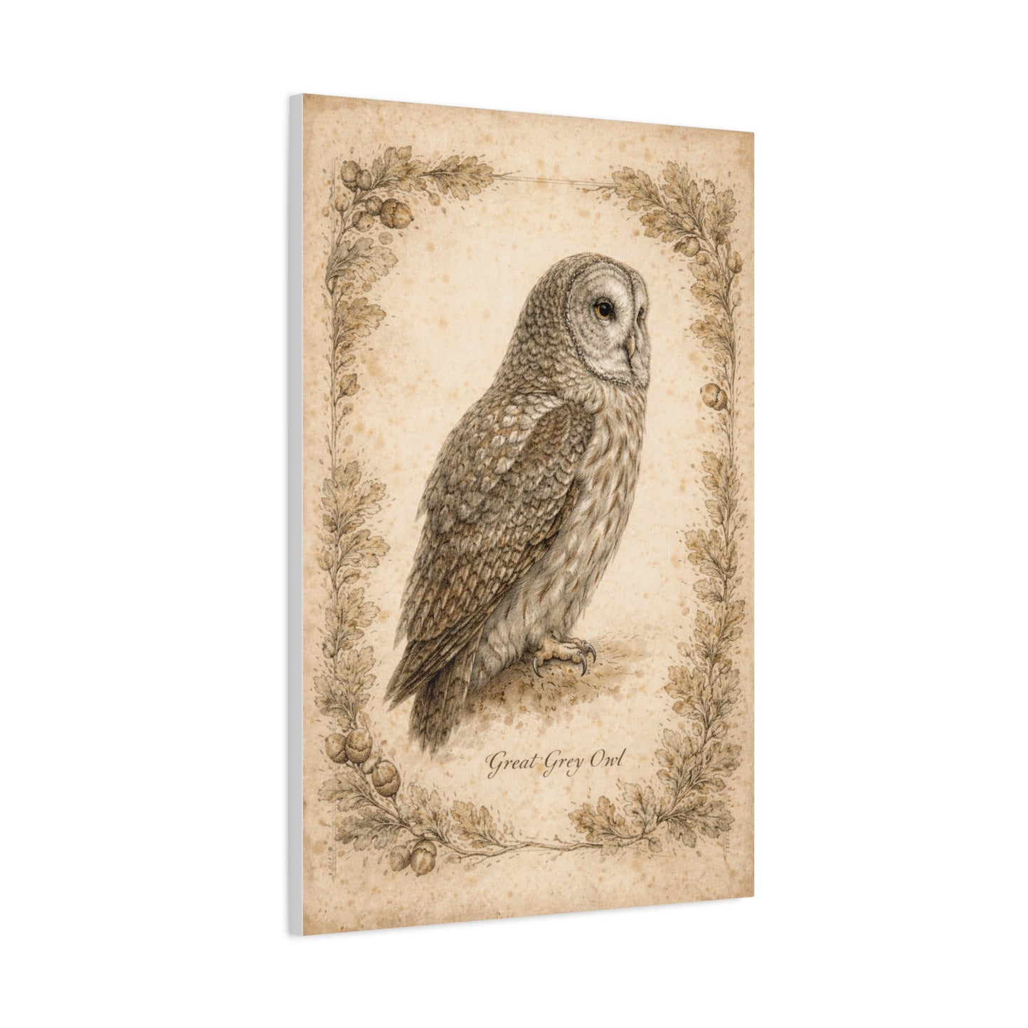 Antique Natural History Owl Study Wall Art & Canvas Print