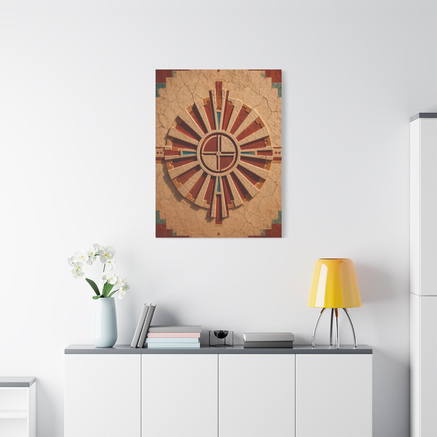 Sacred Sunburst Geometry Southwest Wall Art & Canvas Print