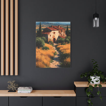 Tuscan Countryside Villa Painting Wall Art & Canvas Print