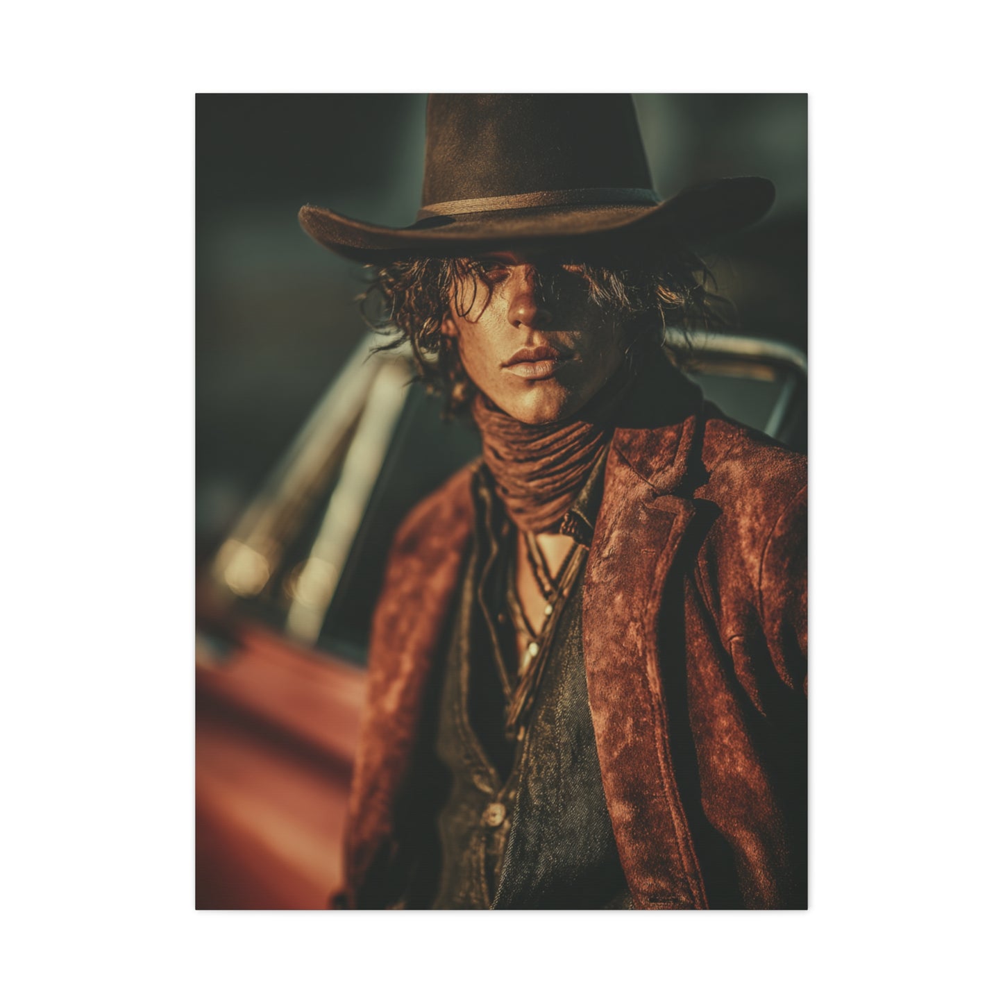 Western Editorial Cowboy Portrait Wall Art & Canvas Print