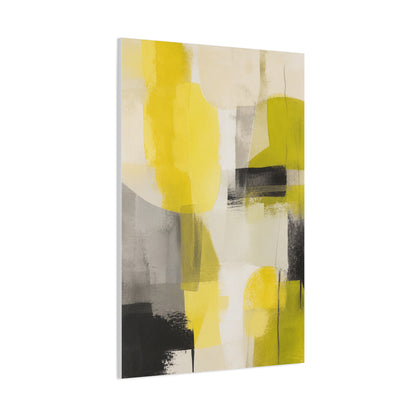 Citron and Charcoal Designer Abstract Wall Art & Canvas Print