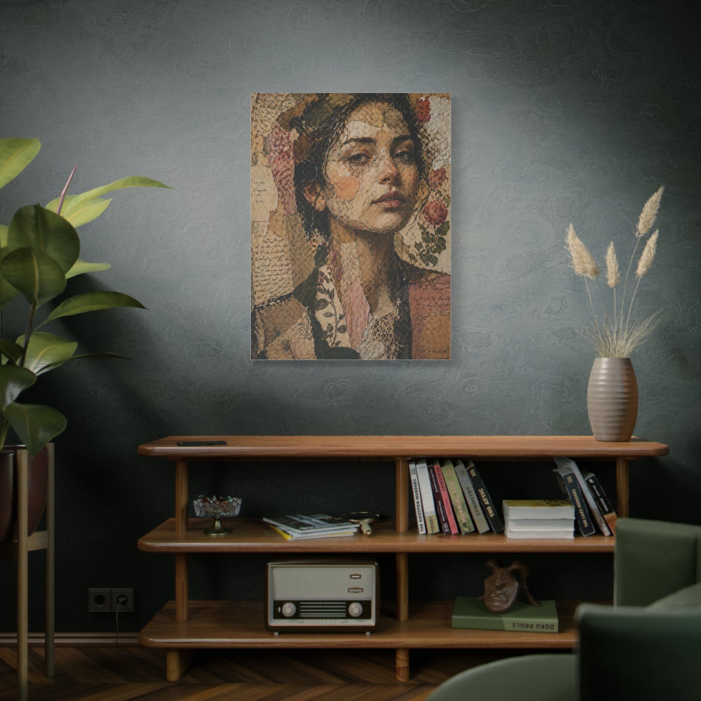 Mixed-Media Feminine Portrait Collage Wall Art & Canvas Print