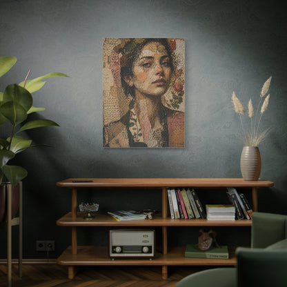 Mixed-Media Feminine Portrait Collage Wall Art & Canvas Print
