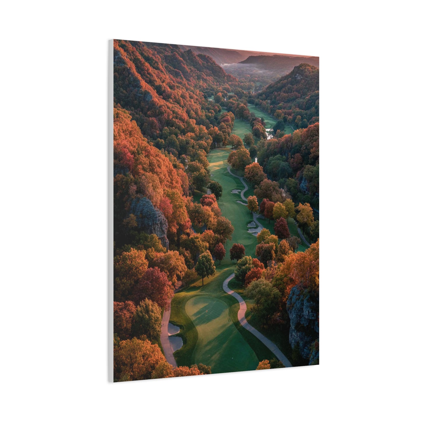 Autumn Valley Golf Course Aerial Wall Art & Canvas Print