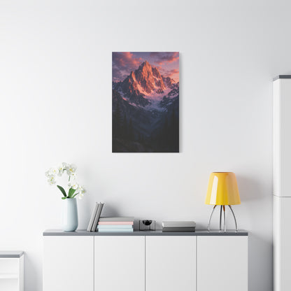 Rose Alpenglow Mountain Face Wall Art & Canvas Print
