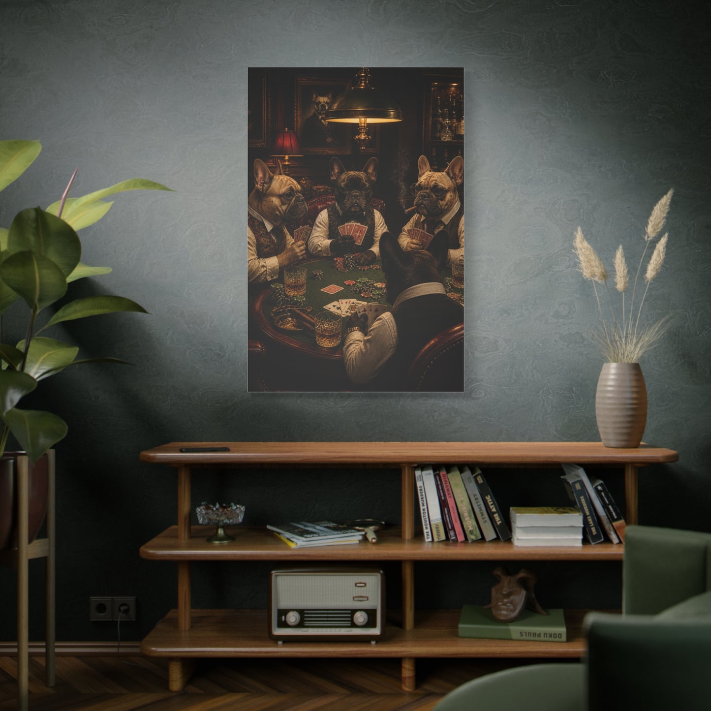 French Bulldog Poker Club Wall Art & Canvas Print