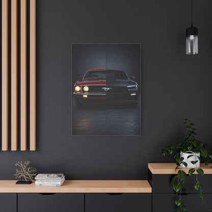 Ford Mustang Evolution Split 1969 vs Dark Horse Wall Art & Canvas Prints