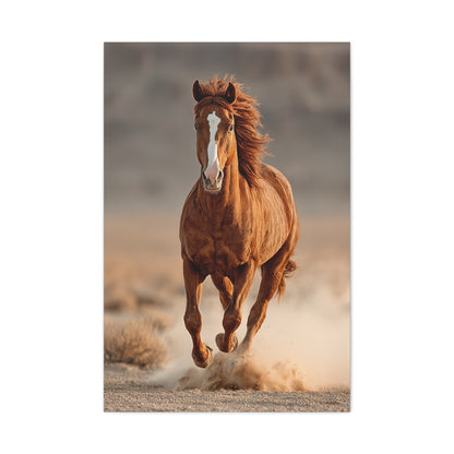 Running Chestnut Stallion Power Wall Art & Canvas Print