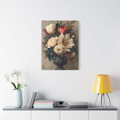 Scandinavian Folk Floral Urn Wall Art & Canvas Print