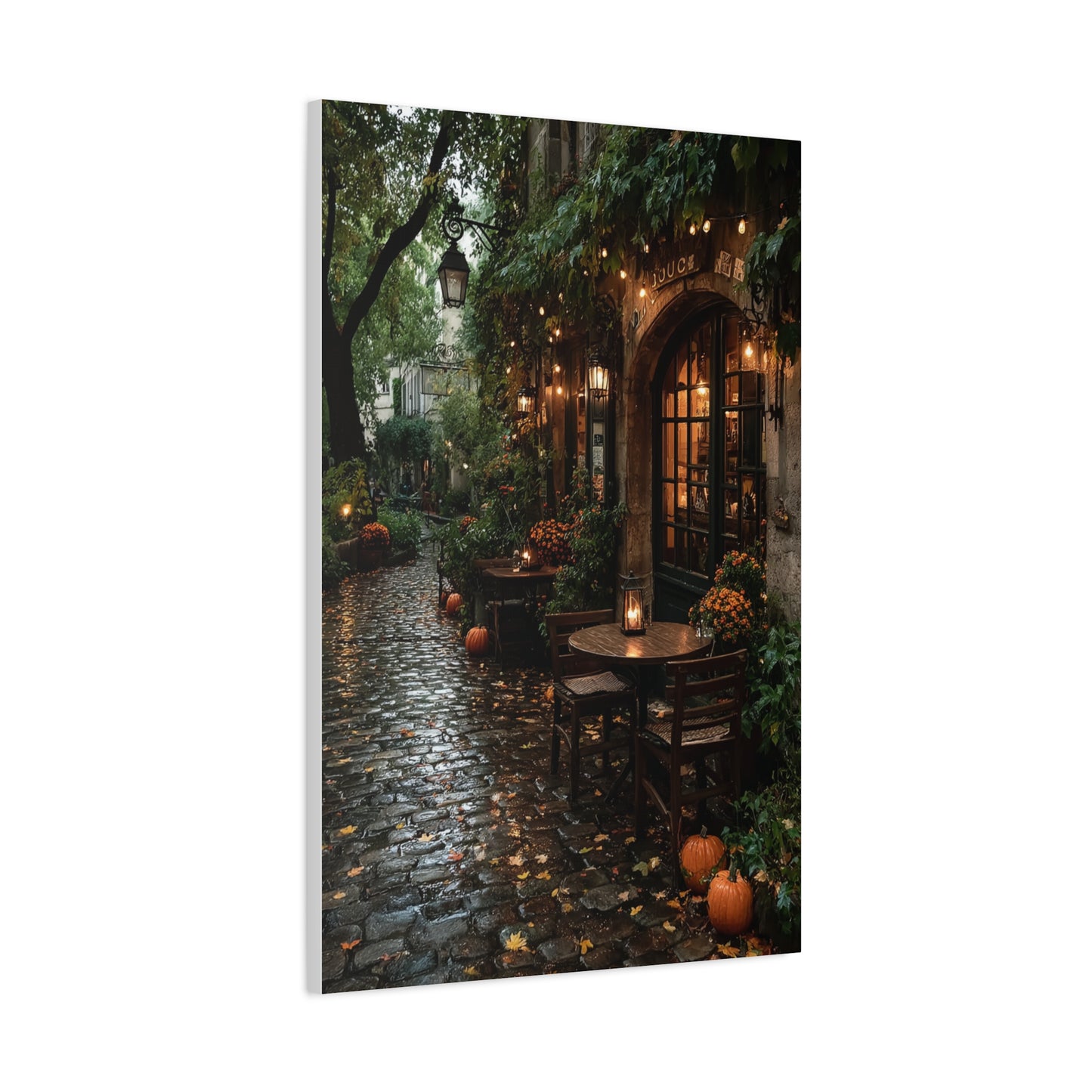 Paris Autumn Café Terrace Wall Art & Canvas Print