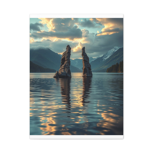 Premium Lake Canvas Print: Tranquil Waters Wall Decor