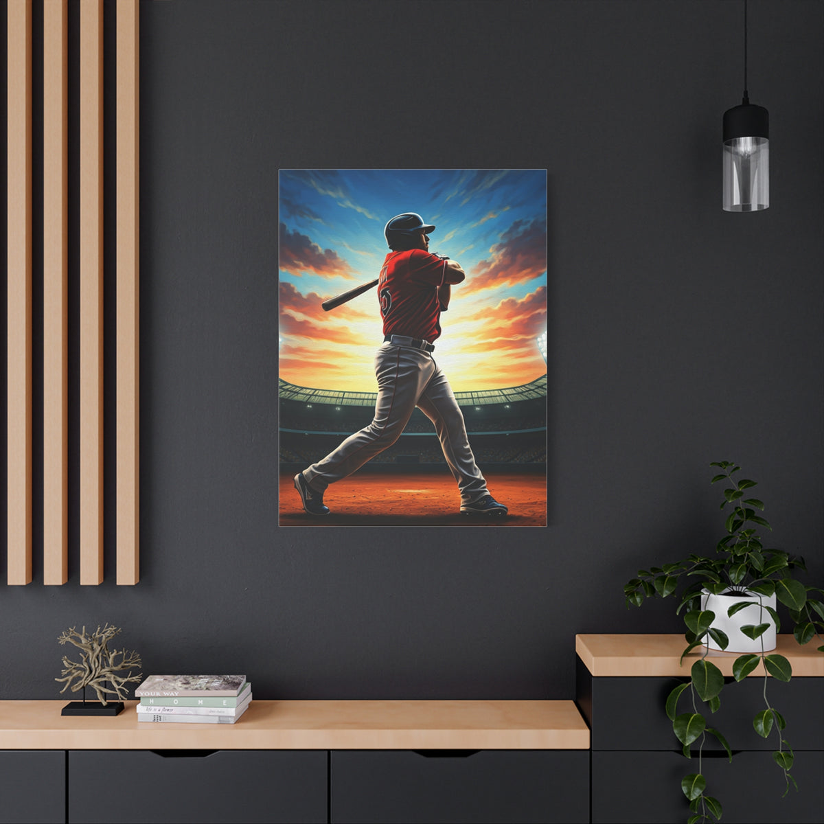 Batter Victory Sunset Stadium Swing Wall Art & Canvas Prints
