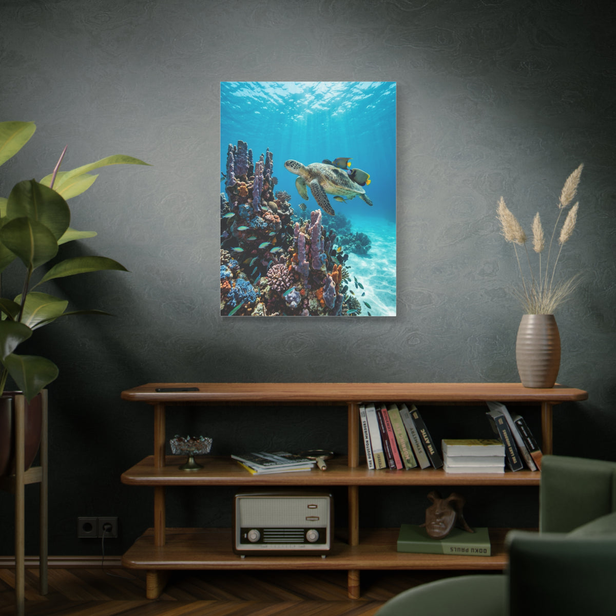 Tropical Ocean Turtle Reef Escape Tropical Wall Art & Canvas Print