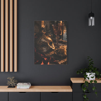 Venetian Mask Candlelight Still Life Wall Art & Canvas Print