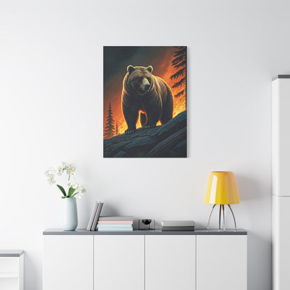 Majestic Bear in Fiery Wilderness Wall Art & Canvas Prints