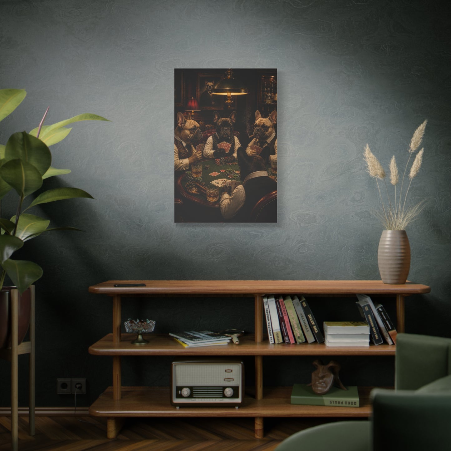 French Bulldog Poker Club Wall Art & Canvas Print