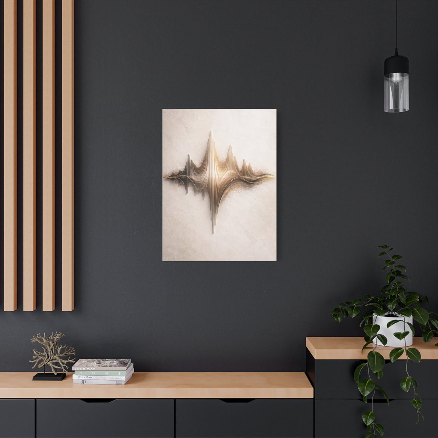 Luminous Soundwave Glass Sculpture Wall Art & Canvas Print