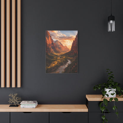 Zion Canyon Sunset Vista Southwest Wall Art & Canvas Print