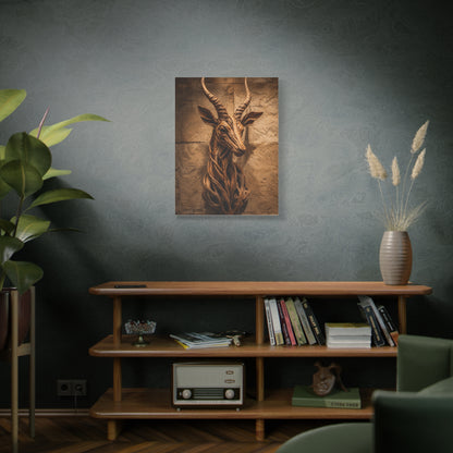 Teak Root Antelope Sculptural Mount Wall Art & Canvas Print