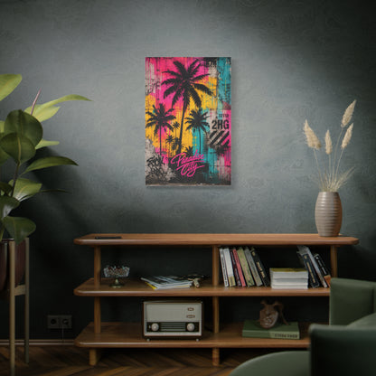 Neon Graffiti Palm Paradise Tropical Wall Art & Canvas Print