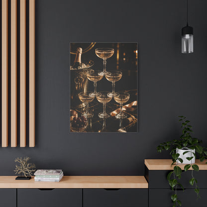 Champagne Coupe Tower Celebration Wall Art & Canvas Print