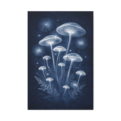 Luminous Blue Herbarium Cyanotype Wall Art & Canvas Print