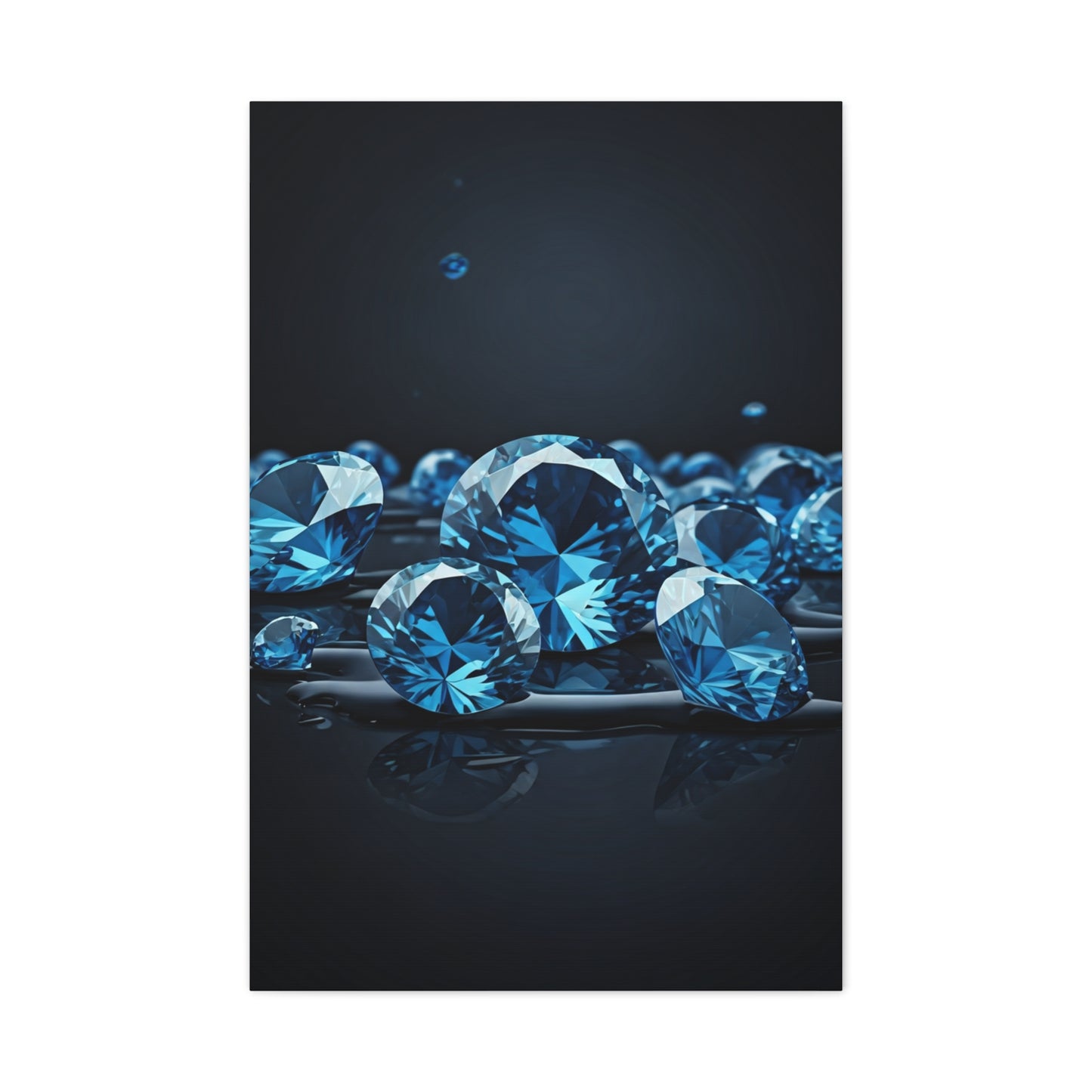 Scattered Blue Diamonds Luxury Wall Art & Canvas Prints