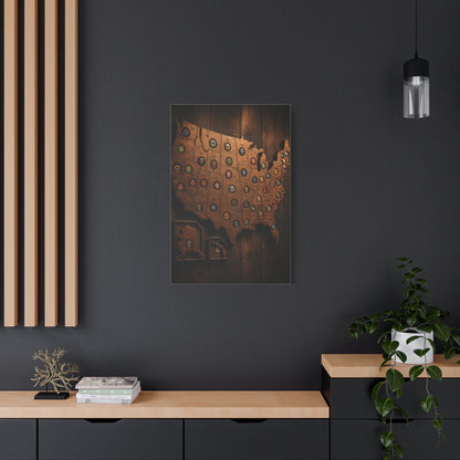 Wooden Beer Cap USA Map Wall Art & Canvas Print