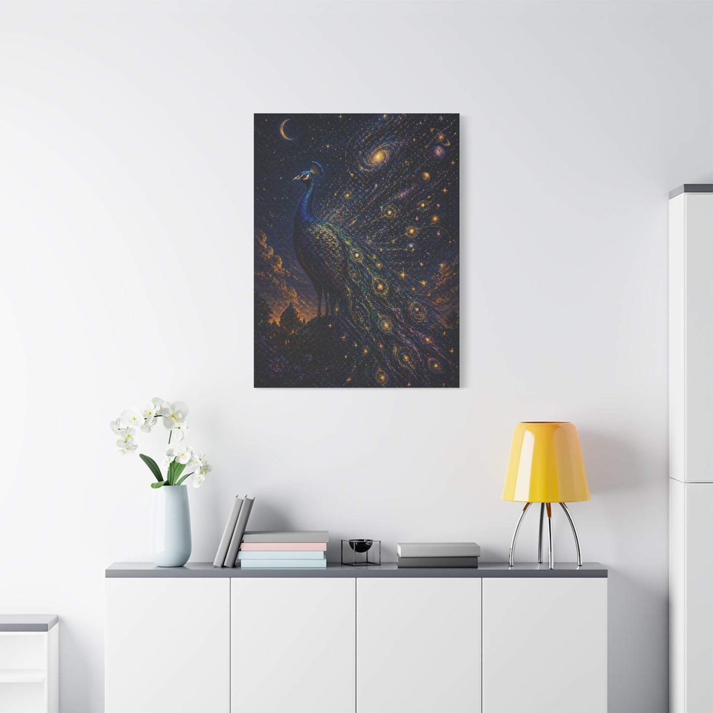 Celestial Peacock Constellation Wall Art & Canvas Print