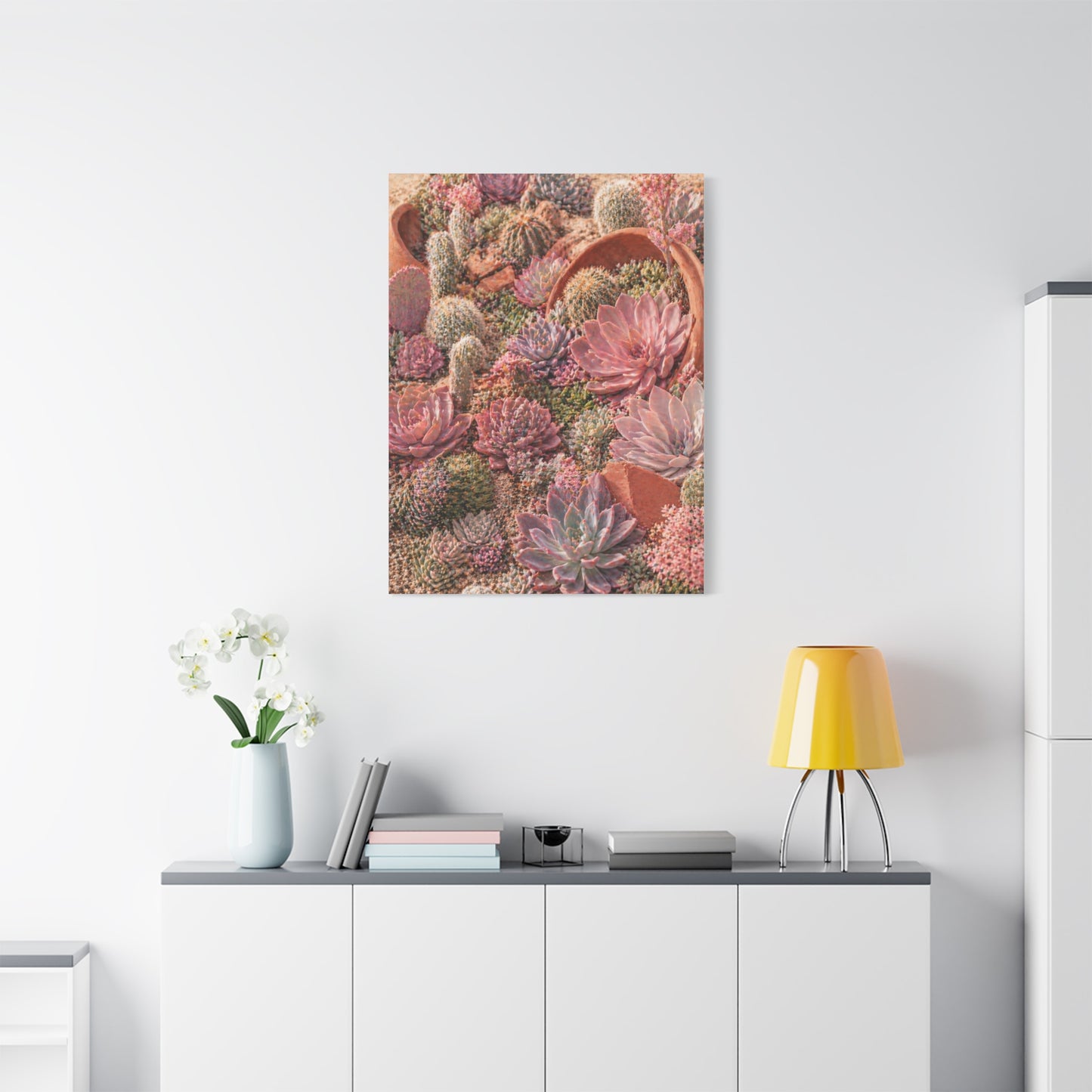 Pink Succulent Garden Wall Art & Canvas Print