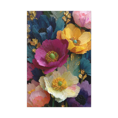Textured Floral Relief Composition Wall Art & Canvas Print