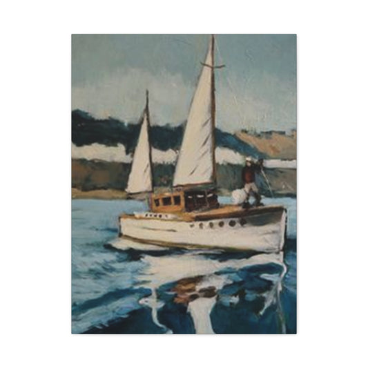 White Sailing Ship Poster Wall Art & Canvas Prints