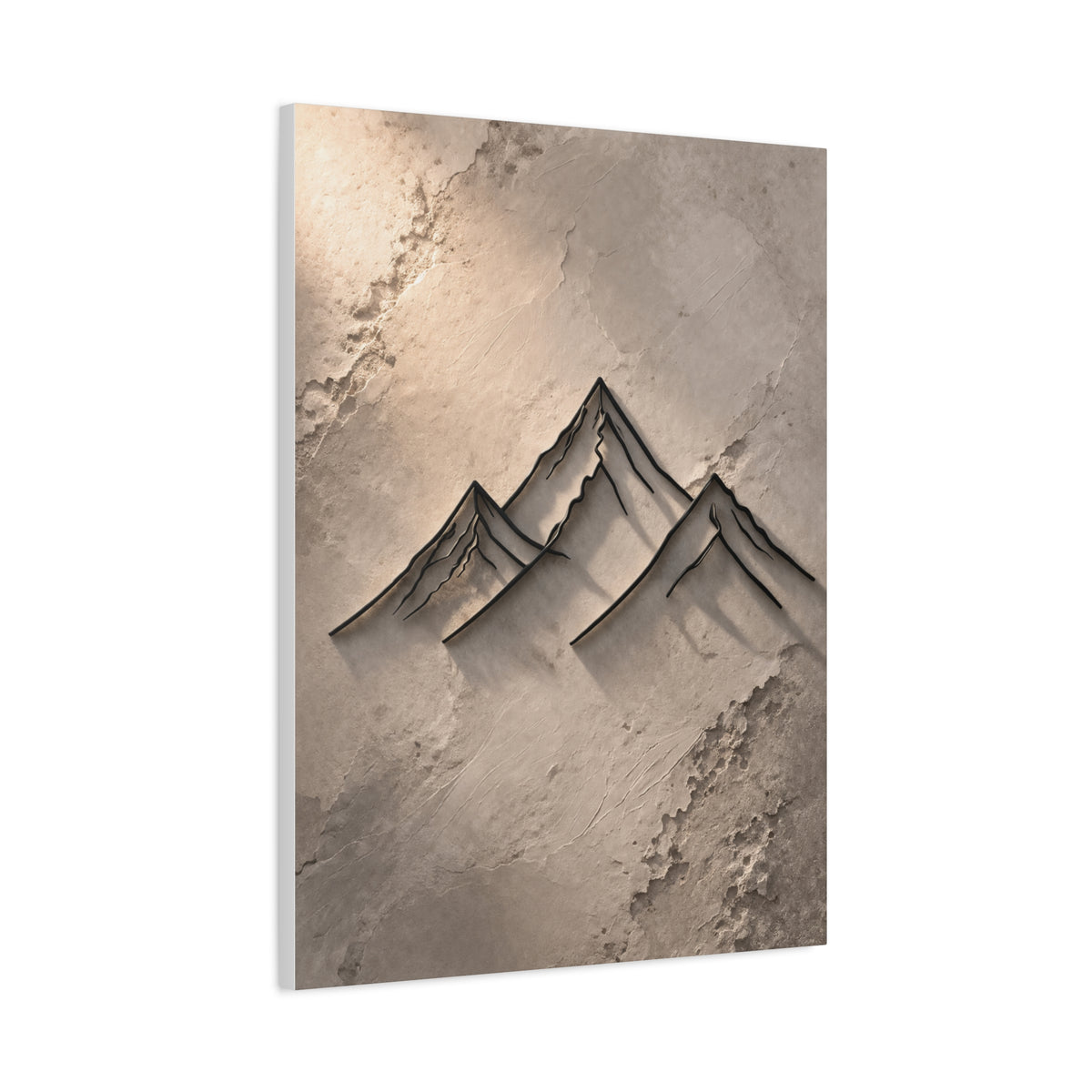 Minimalist Metal-Line Mountain Concept Wall Art & Canvas Print