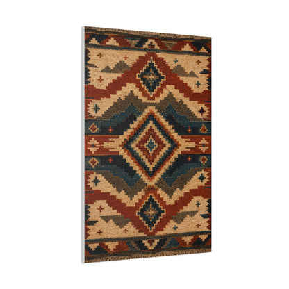 Navajo Inspired Geometric Textile Southwest Wall Art & Canvas Print