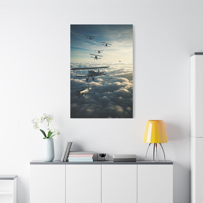 Vintage Biplane Squadron Flight Wall Art & Canvas Prints