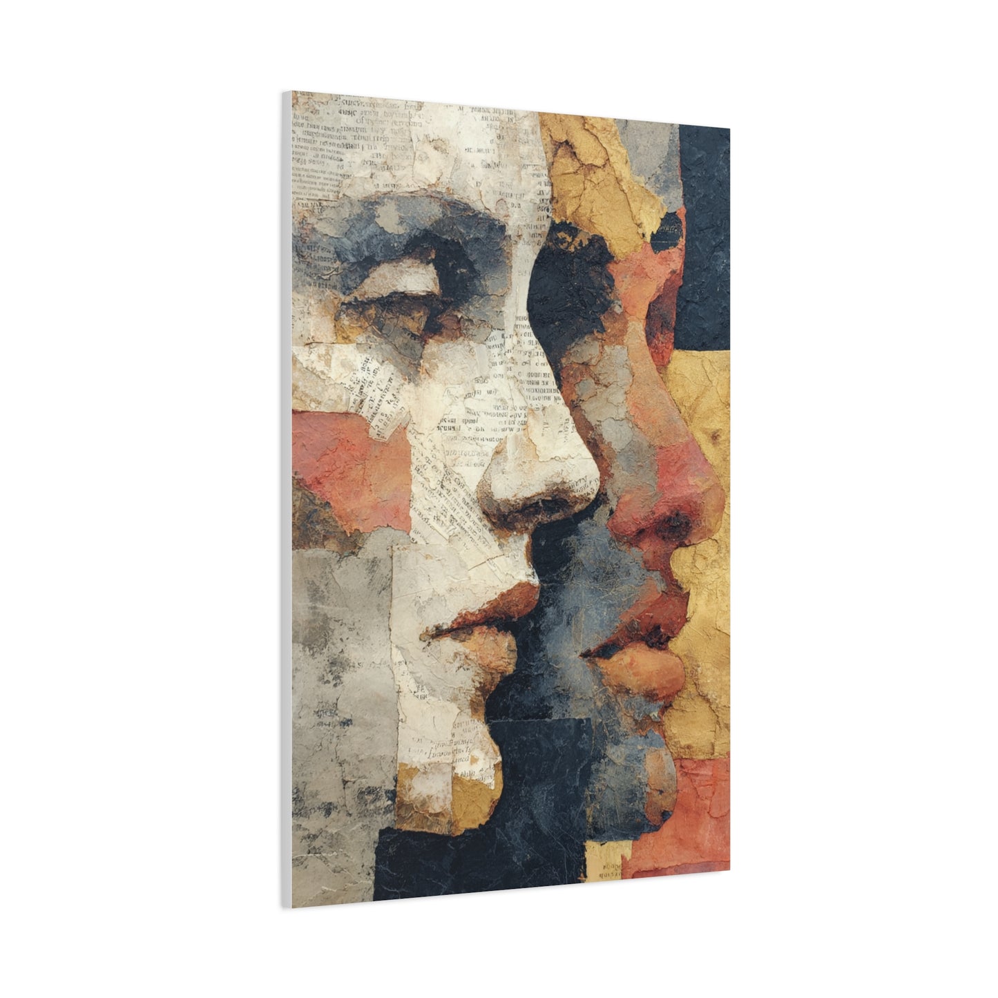 Dual Faces Collage Abstraction Wall Art & Canvas Print