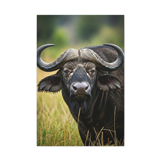 Cape Buffalo in Savannah Grassland Portrait Wall Art & Canvas Print