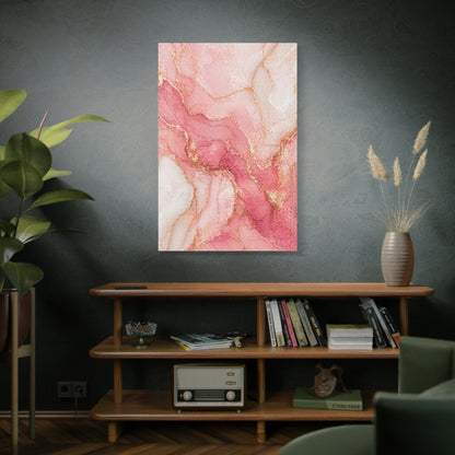 Pink and Gold Marble Flow Wall Art & Canvas Print