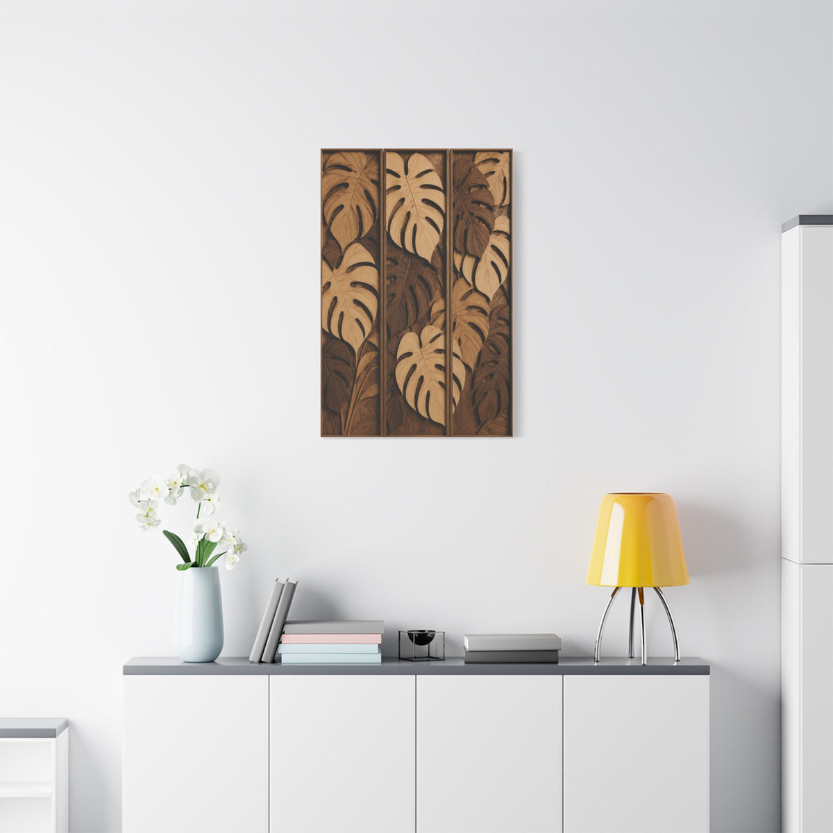 Layered Monstera Wood Panel Tropical Wall Art & Canvas Print