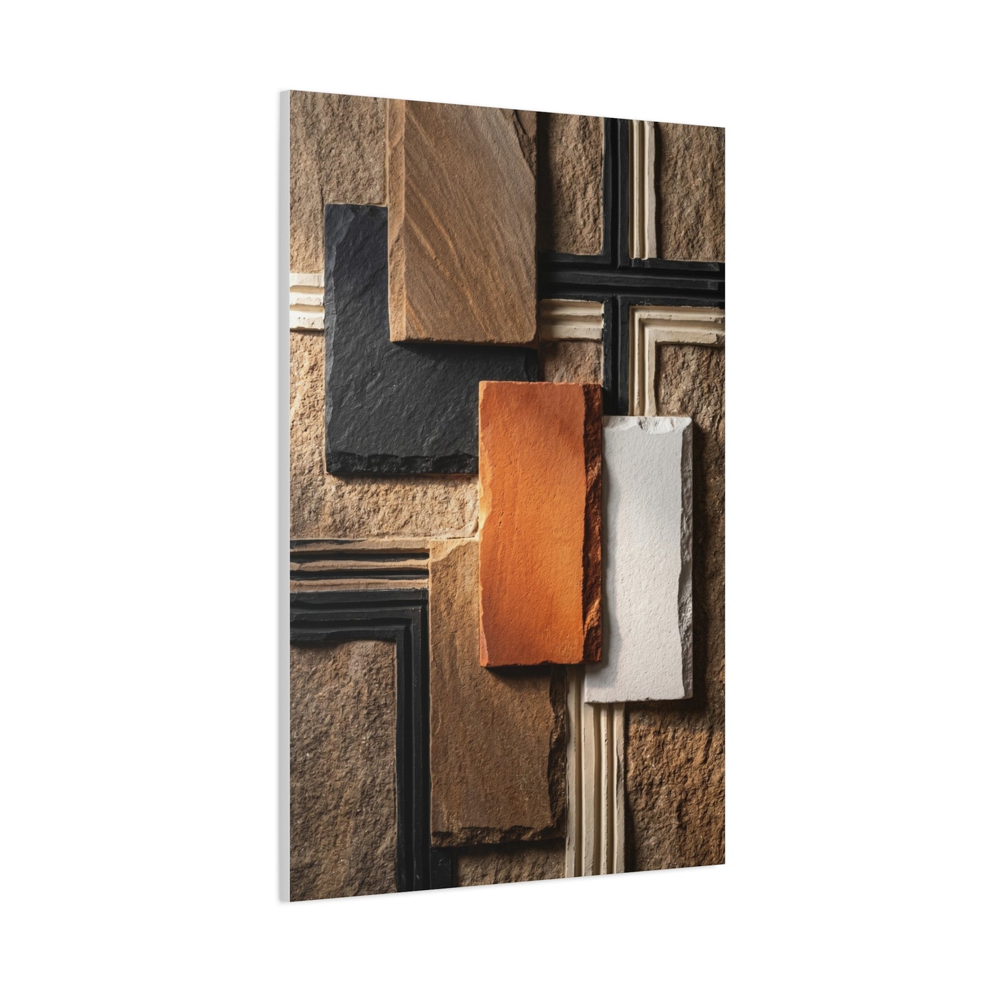 Sculptural Stone Geometry Composition Wall Art & Canvas Print