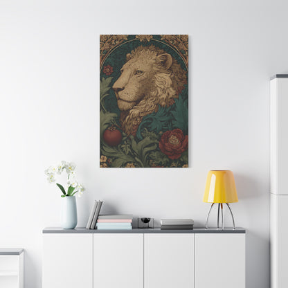 Ornamental Lion Botanical Heritage Wall Art & Canvas Print